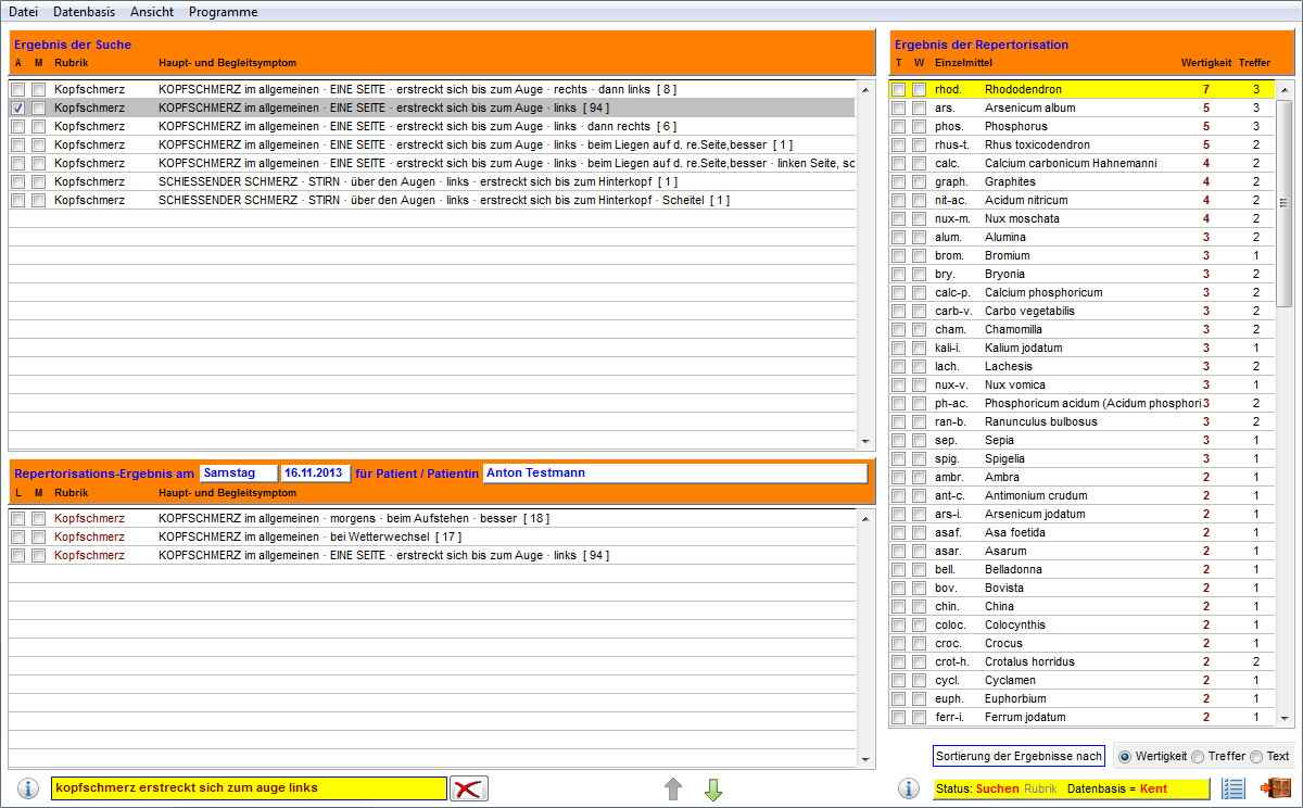 Homöopathie Software Kent & Boericke & Schüsslersalze HIS Vers. 9.2